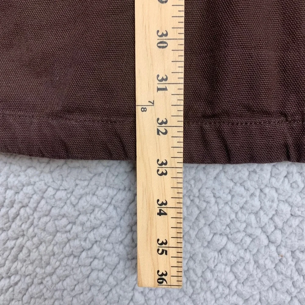 Duluth Trading Co Shirt Jacket Mens 2XL Tall Brown Cotton Canvas Plaid‎ Lined